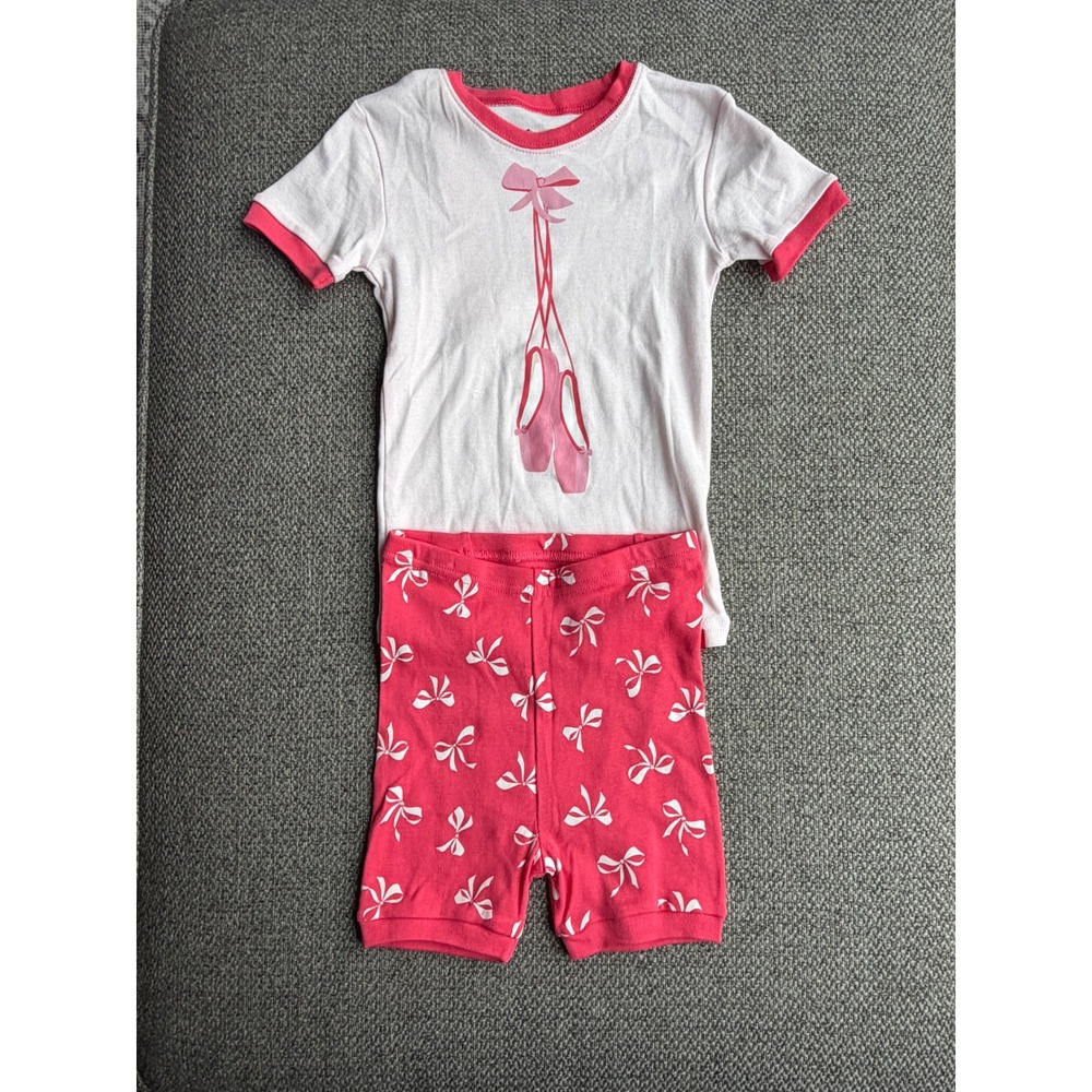Vaenait Baby Kids Pink Ballet Shoes Bows Pajama Set 100% Cotton 4-5T NEW